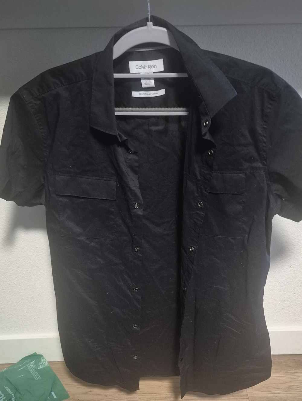 Calvin Klein Men’s Black Short-Sleeve Button-Down Shirt